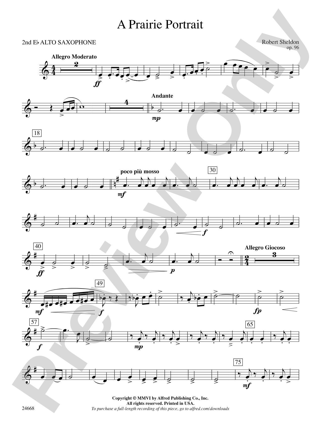 A Prairie Portrait: 2nd E-flat Alto Saxophone