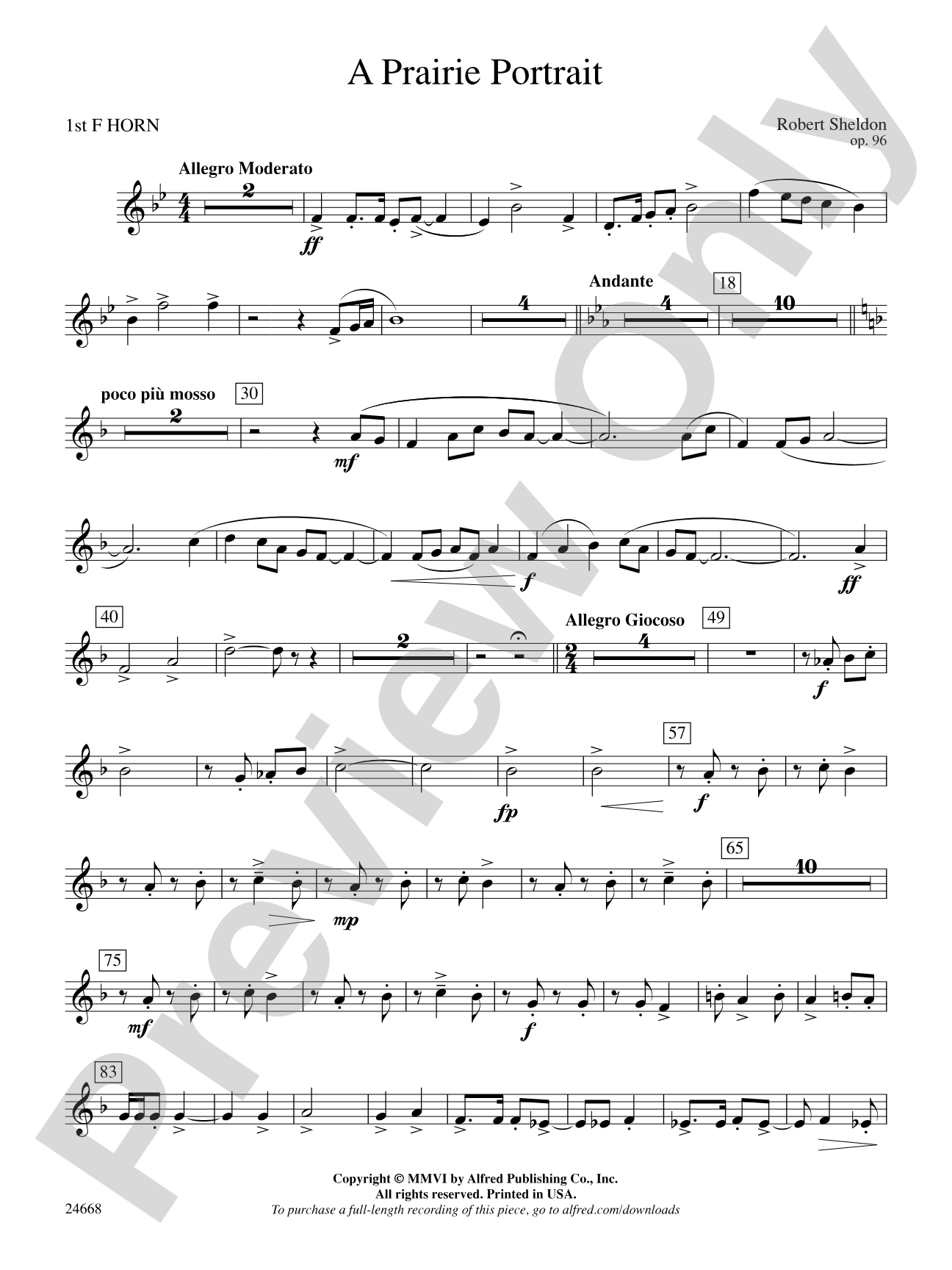 A Prairie Portrait: 1st F Horn