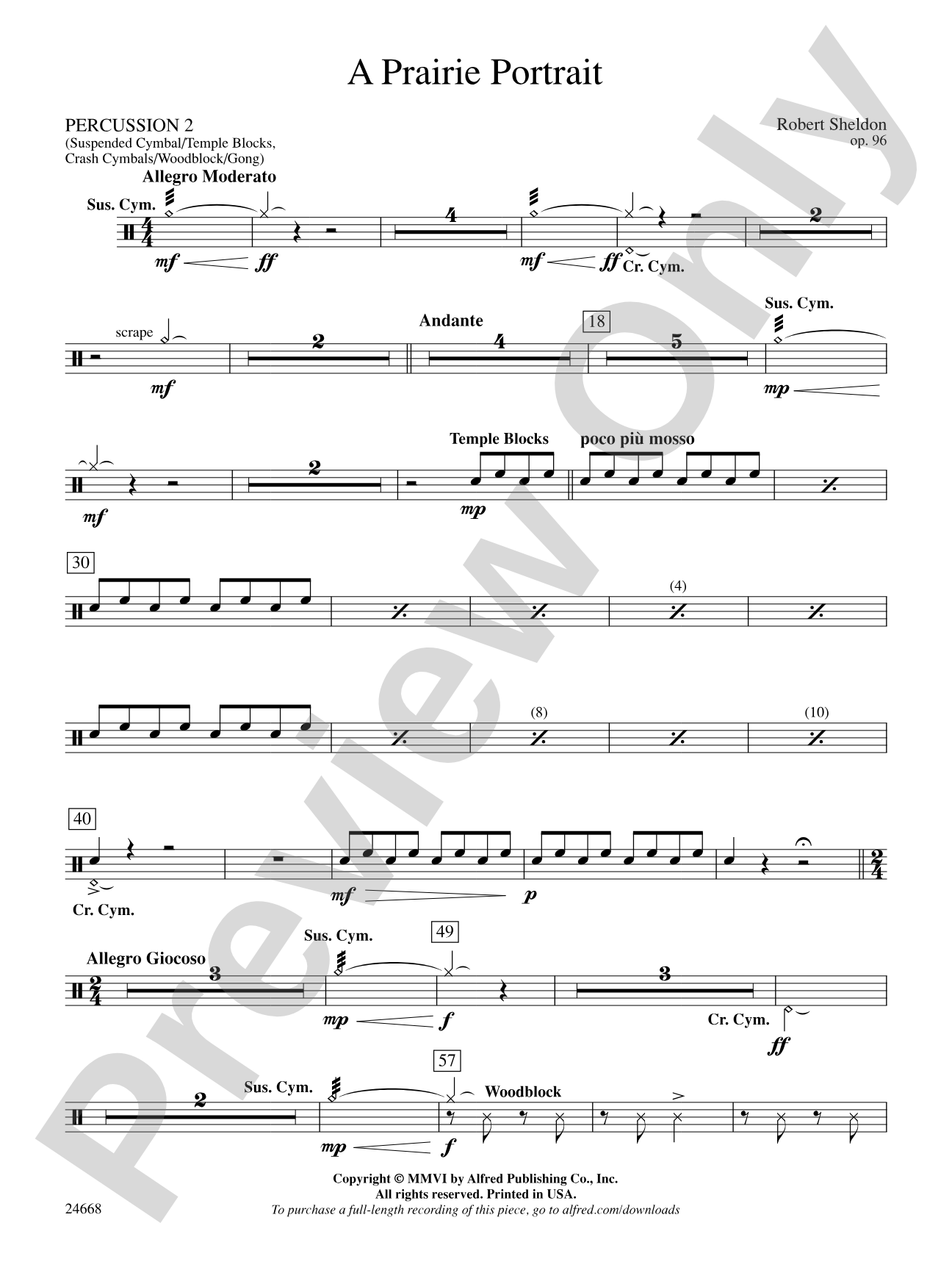 A Prairie Portrait: 2nd Percussion