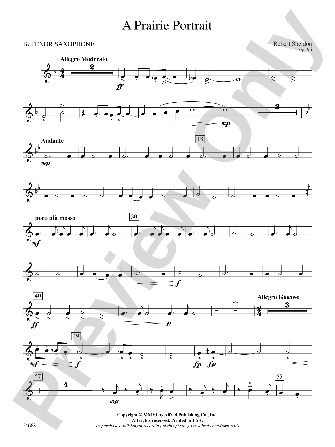 A Prairie Portrait: B-flat Tenor Saxophone