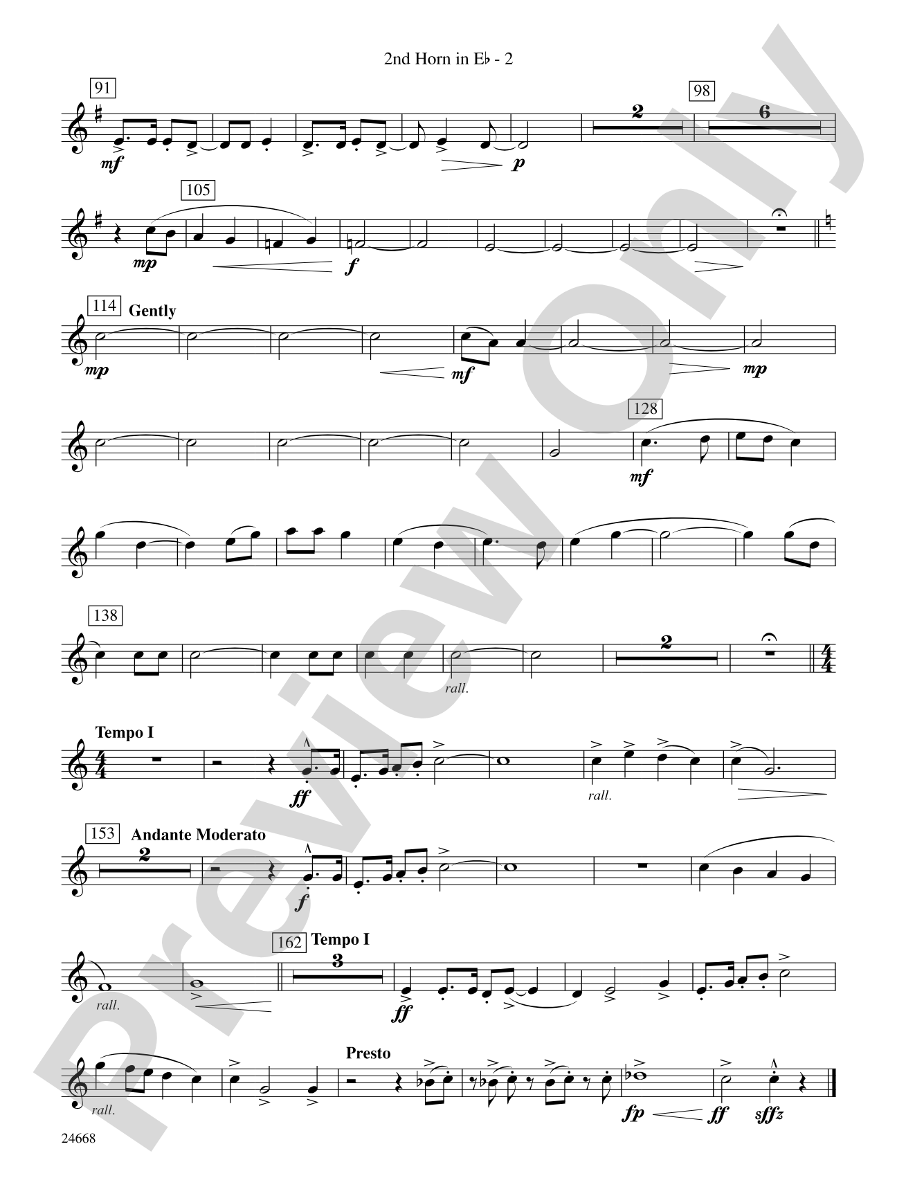 A Prairie Portrait: (wp) 2nd Horn in E-flat