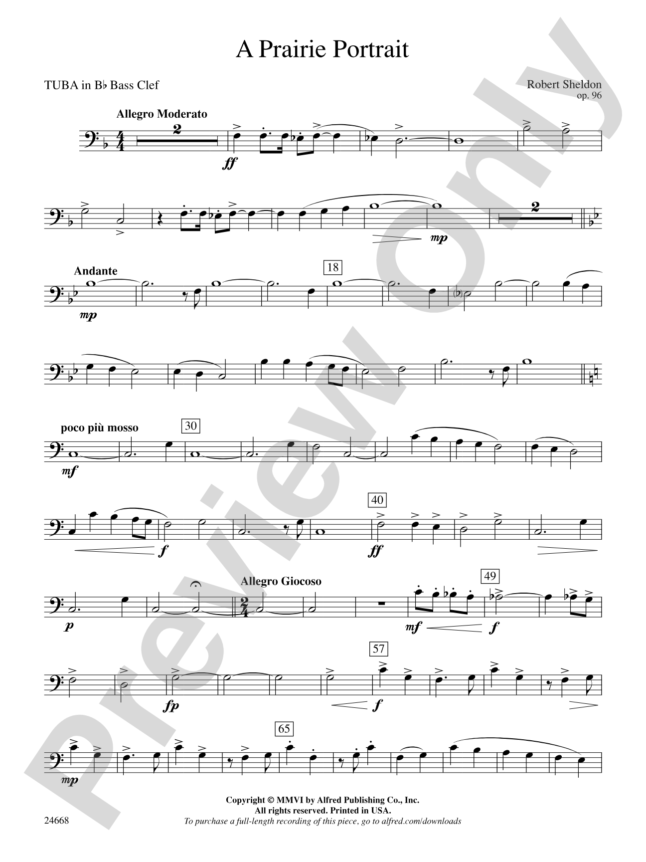 A Prairie Portrait: (wp) B-flat Tuba B.C.