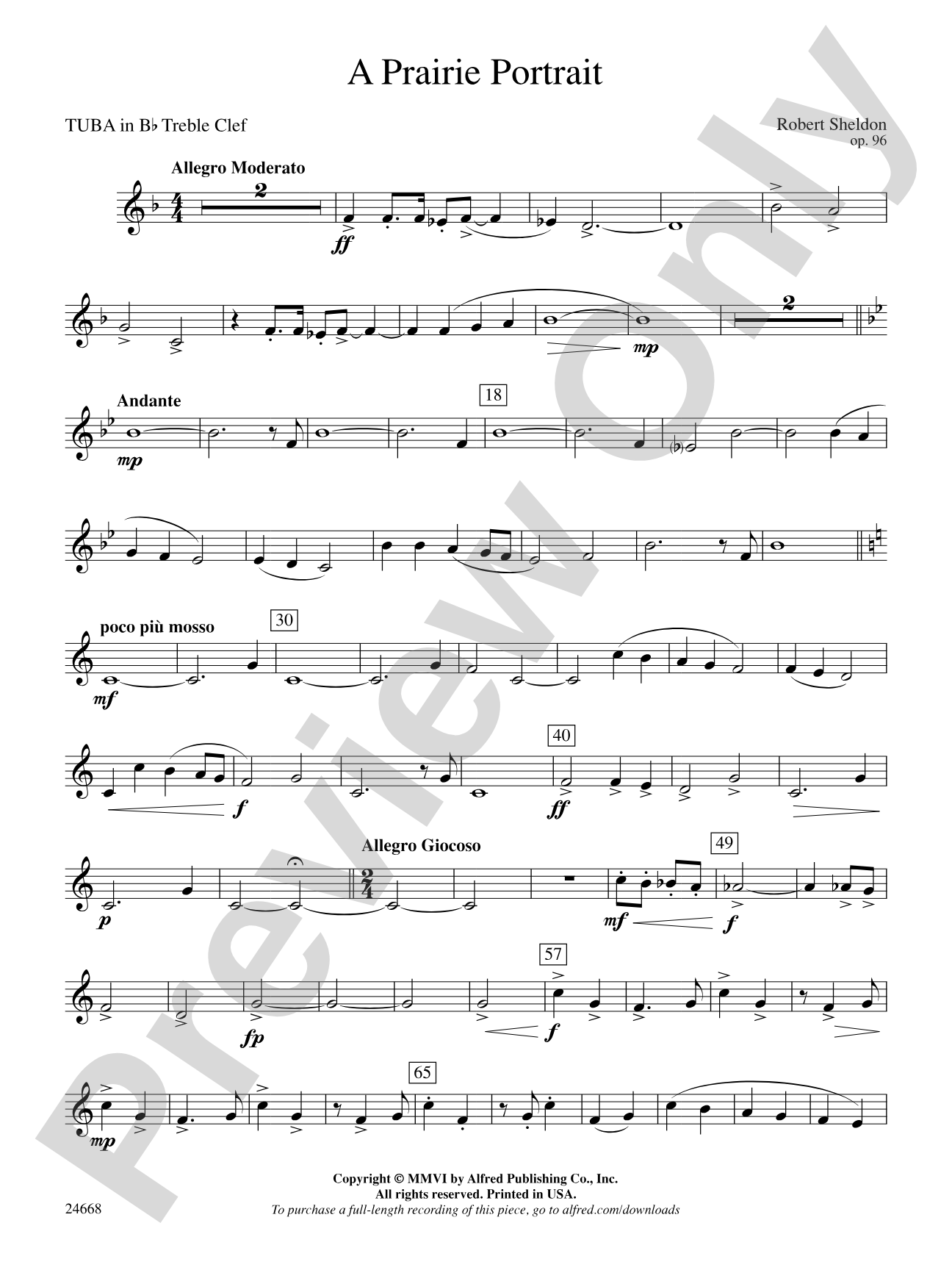 A Prairie Portrait: (wp) B-flat Tuba T.C.