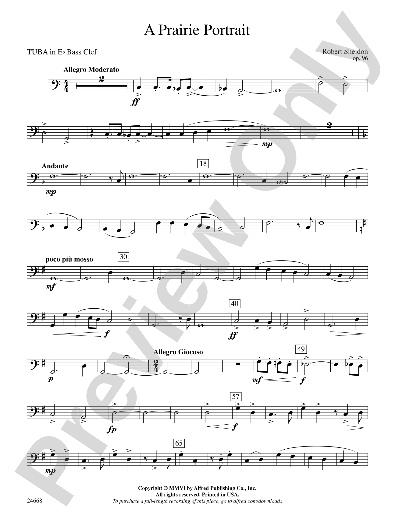 A Prairie Portrait: (wp) E-flat Tuba B.C.