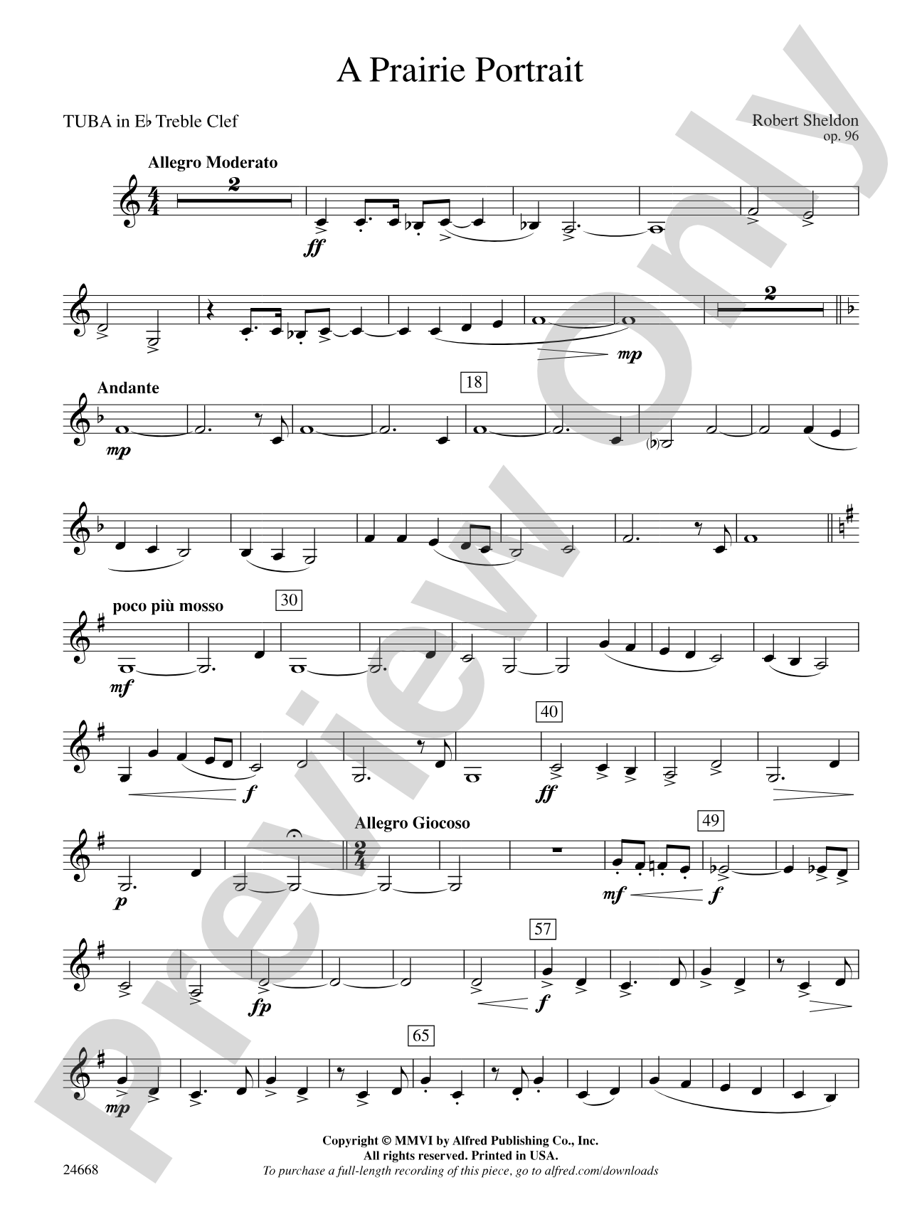 A Prairie Portrait: (wp) E-flat Tuba T.C.