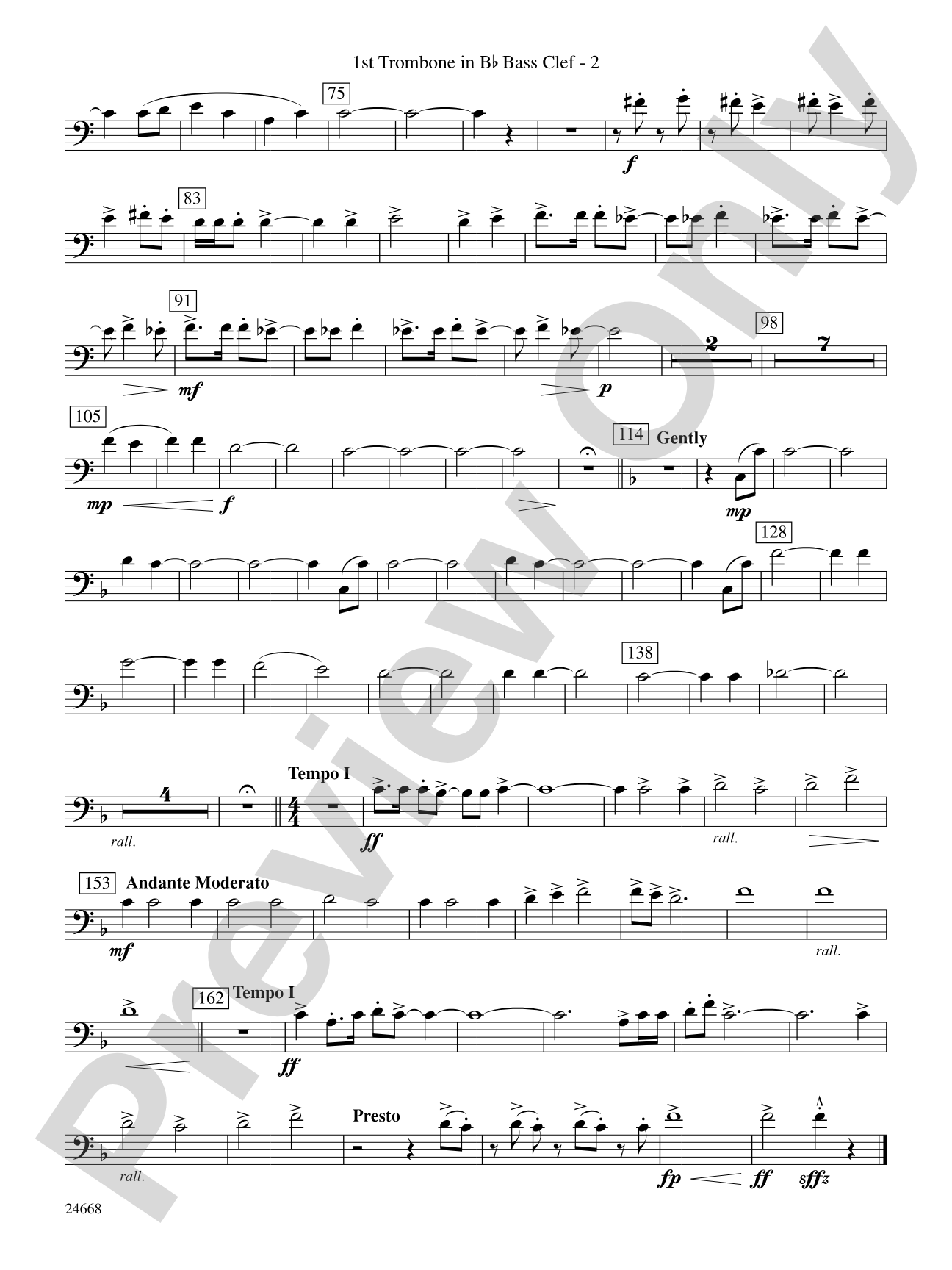 A Prairie Portrait: (wp) 1st B-flat Trombone B.C.