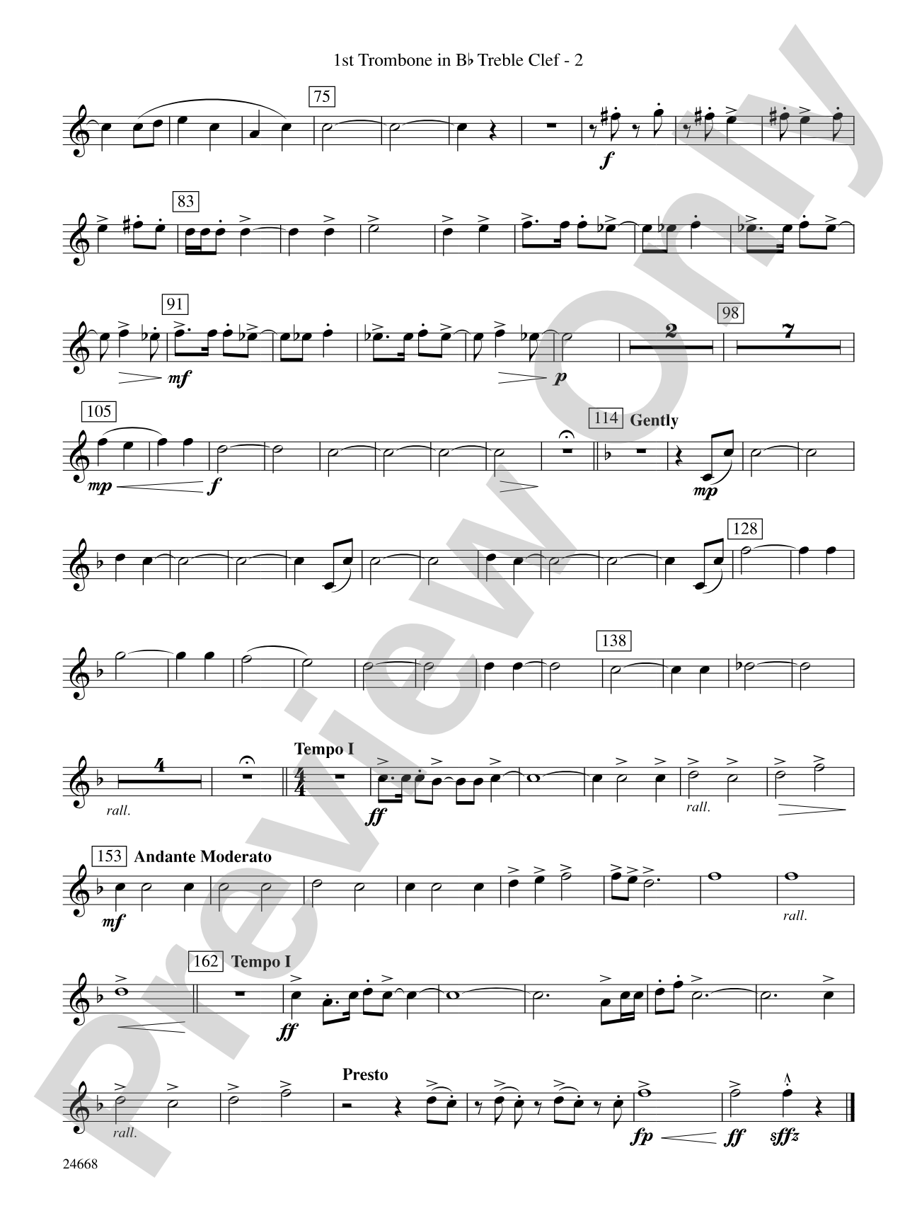 A Prairie Portrait: (wp) 1st B-flat Trombone T.C.