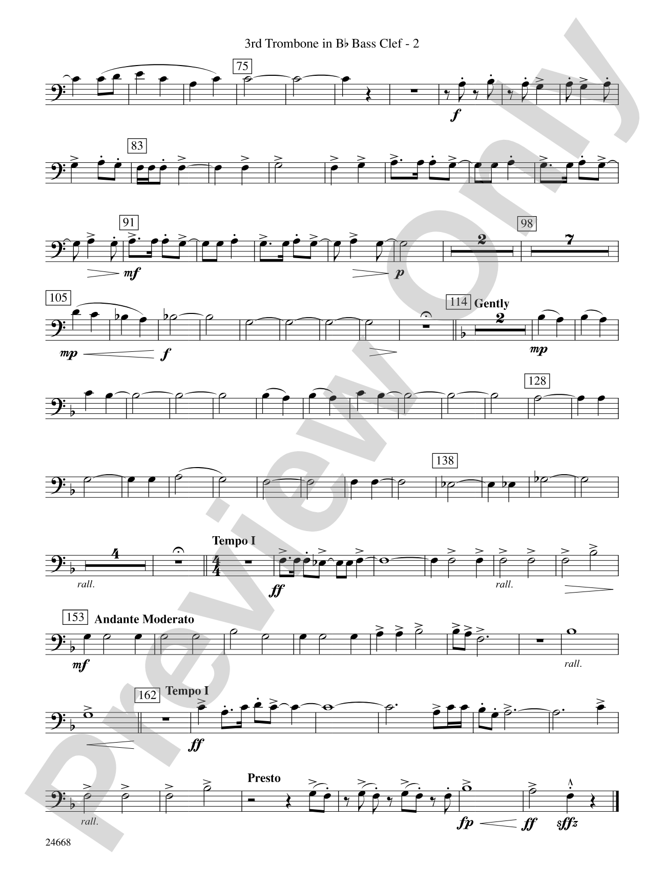 A Prairie Portrait: (wp) 3rd B-flat Trombone B.C.