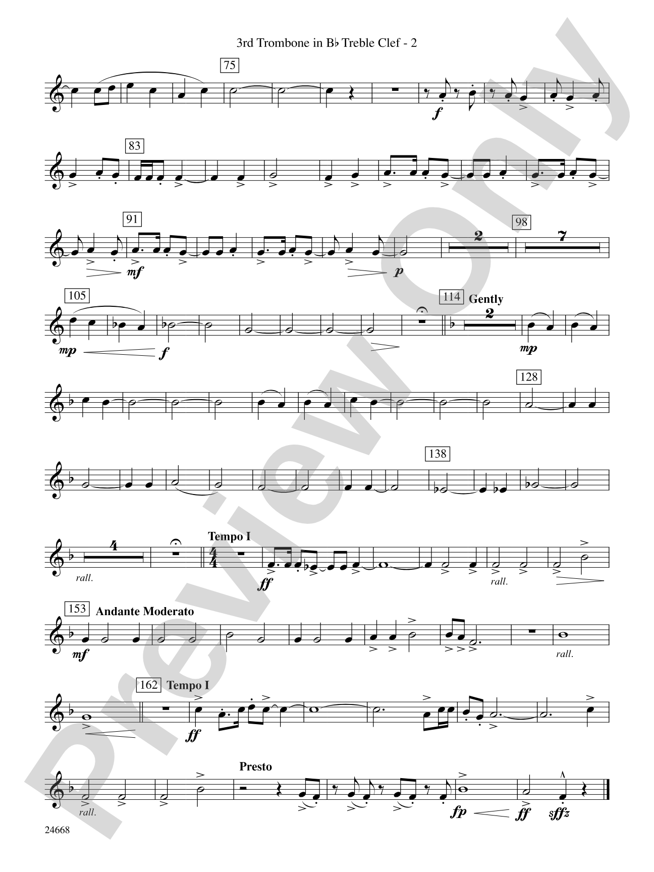 A Prairie Portrait: (wp) 3rd B-flat Trombone T.C.