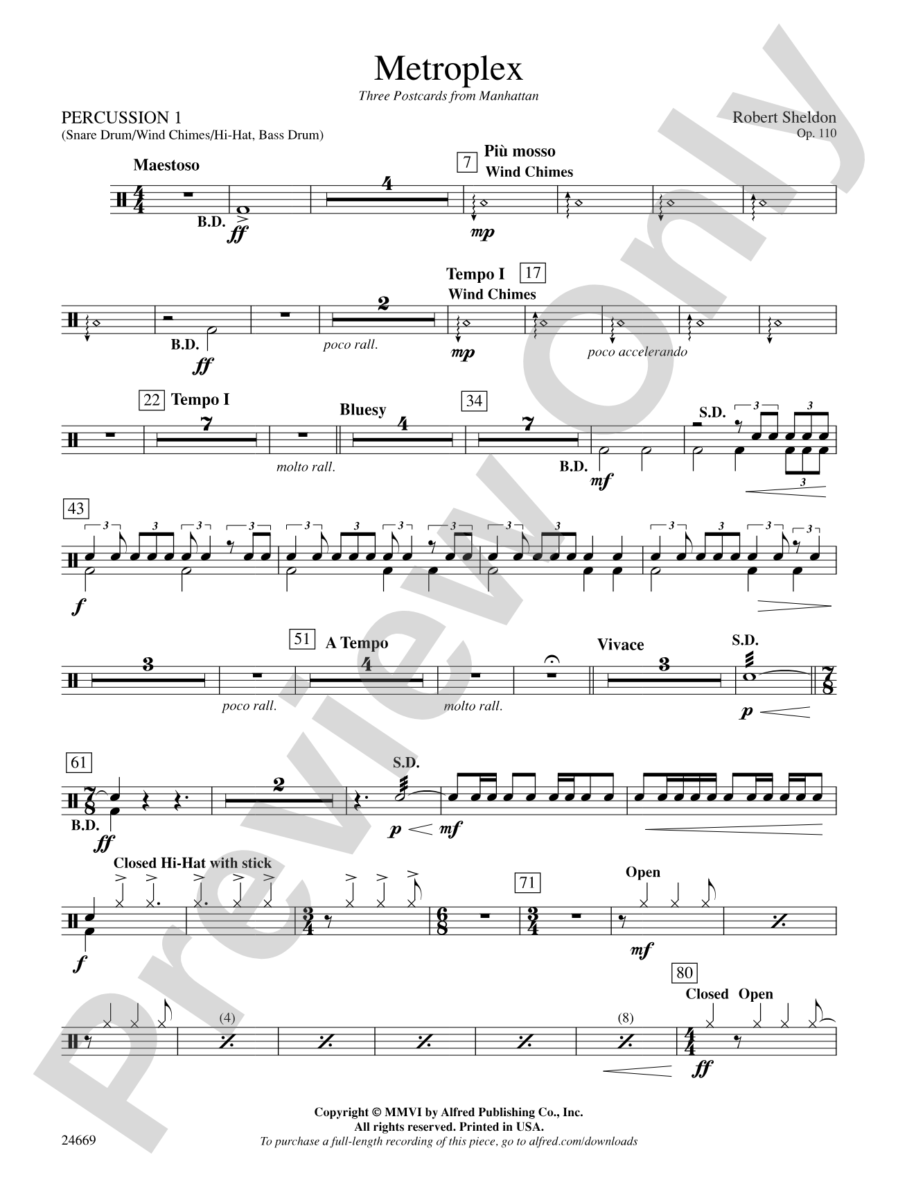 Metroplex: Three Postcards from Manhattan: 1st Percussion