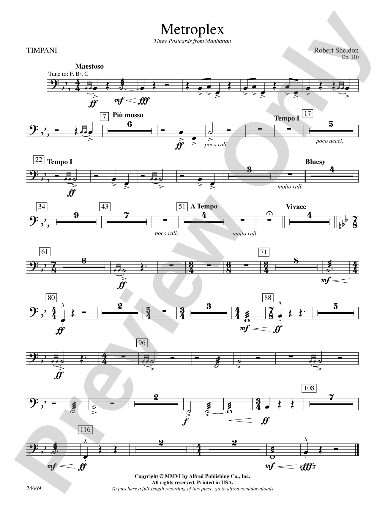 Metroplex: Three Postcards from Manhattan: Timpani