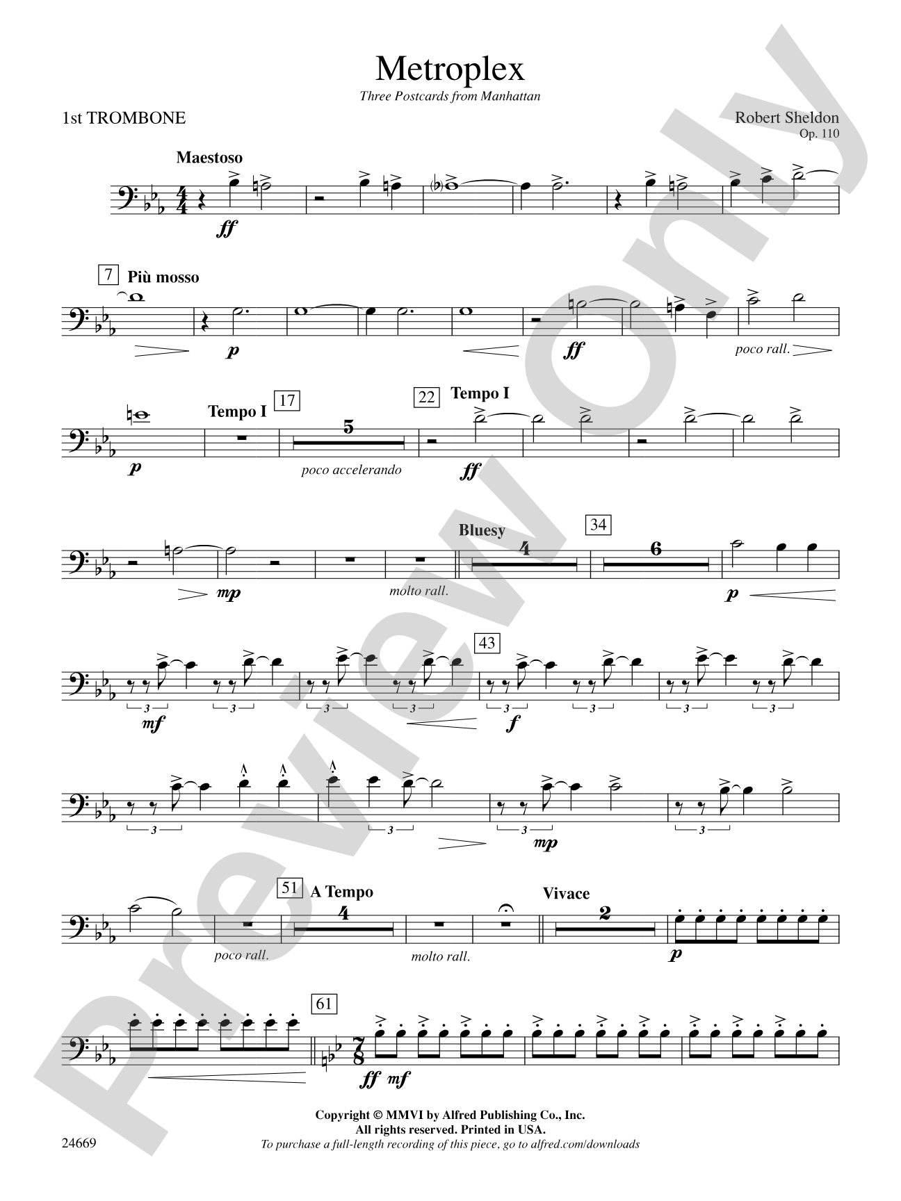 Metroplex: Three Postcards from Manhattan: 1st Trombone