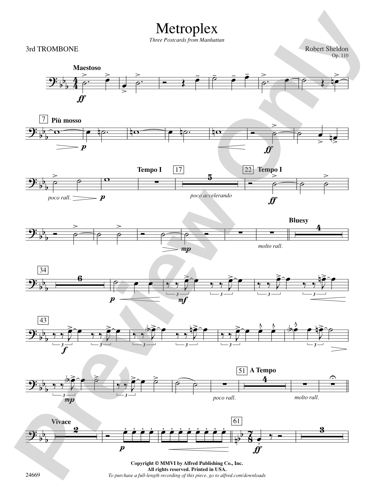 Metroplex: Three Postcards from Manhattan: 3rd Trombone