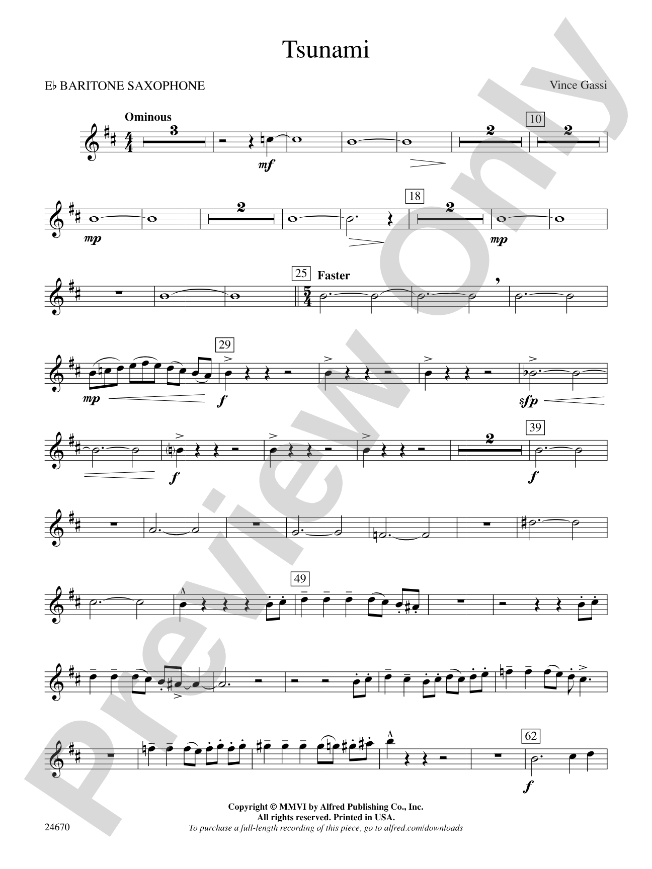Tsunami: E-flat Baritone Saxophone