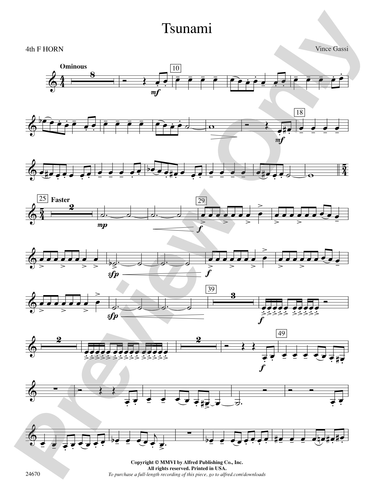 Tsunami: 4th F Horn