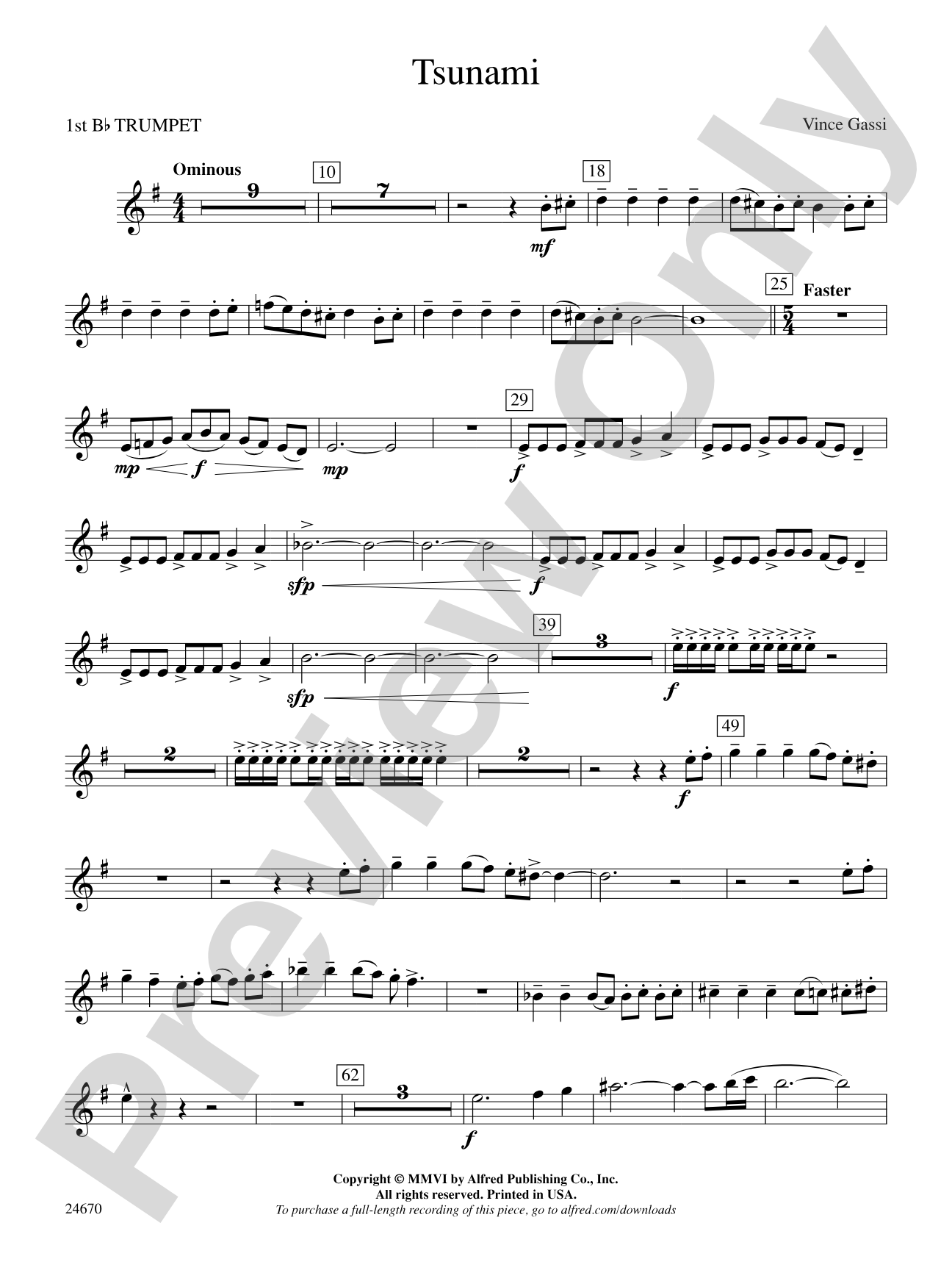 Tsunami: 1st B-flat Trumpet