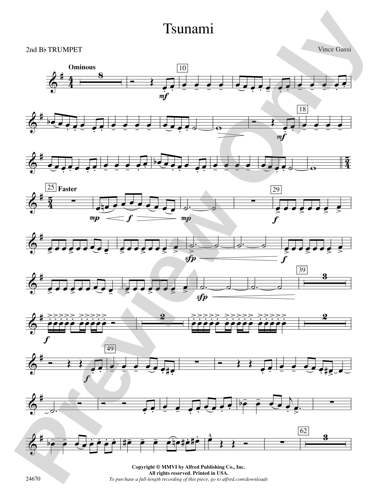 Tsunami: 2nd B-flat Trumpet