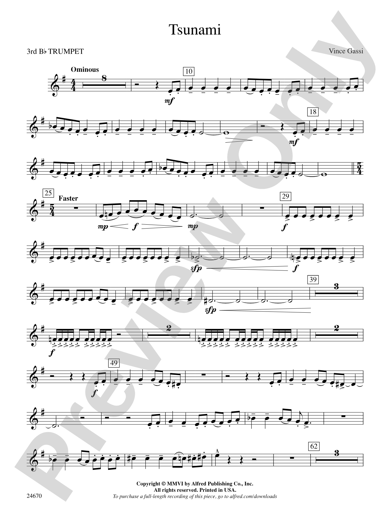 Tsunami: 3rd B-flat Trumpet