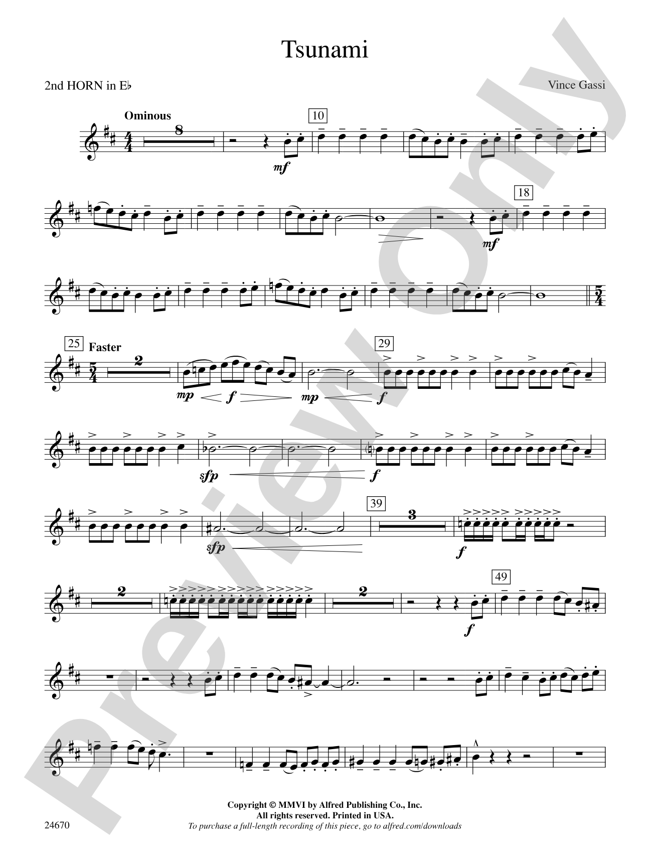 Tsunami: (wp) 2nd Horn in E-flat