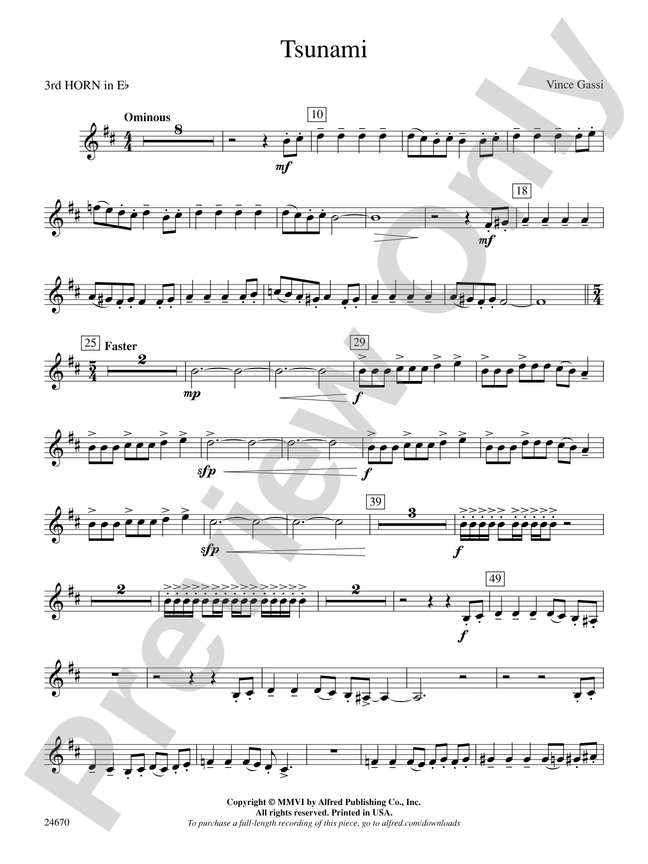 Tsunami: (wp) 3rd Horn in E-flat