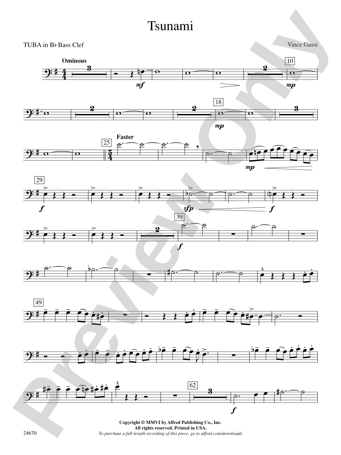 Tsunami: (wp) B-flat Tuba B.C.