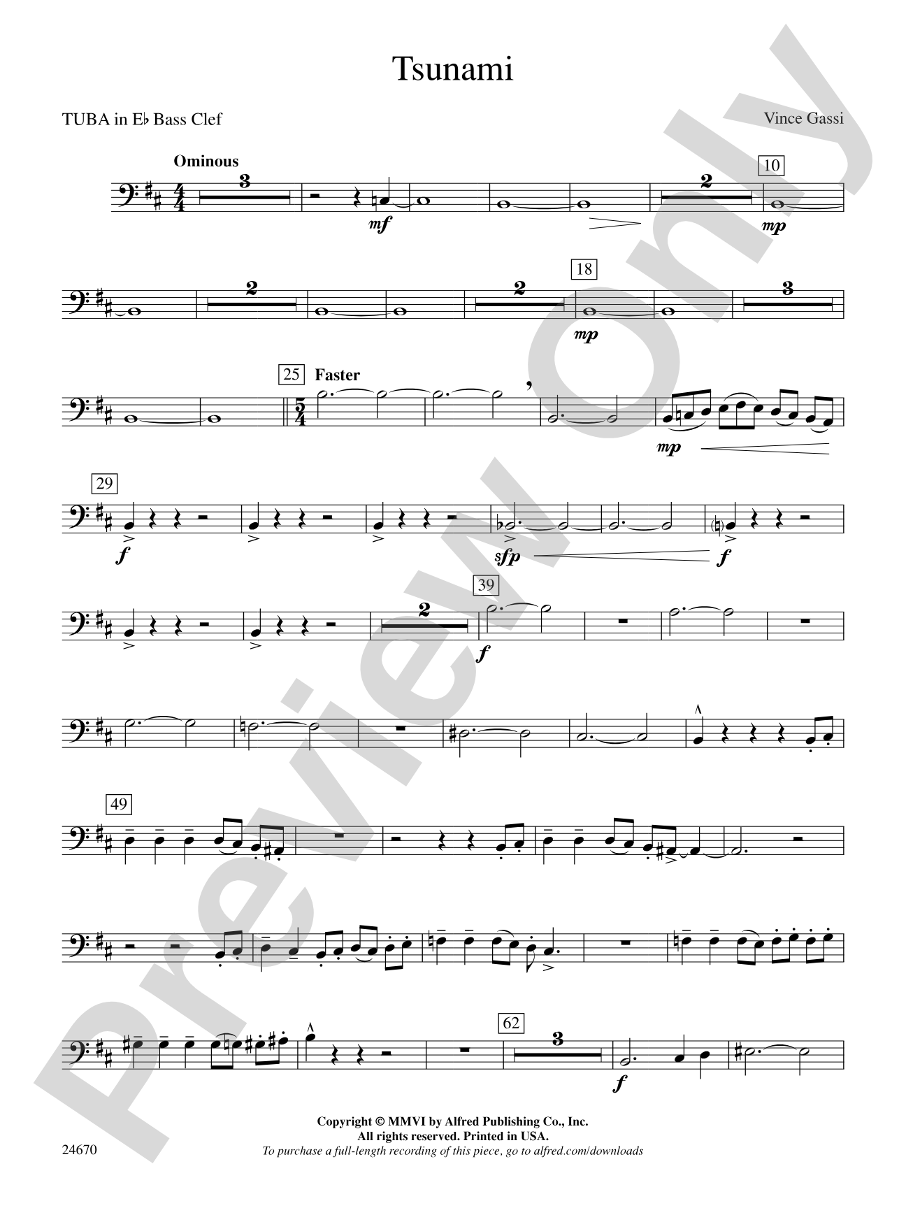 Tsunami: (wp) E-flat Tuba B.C.