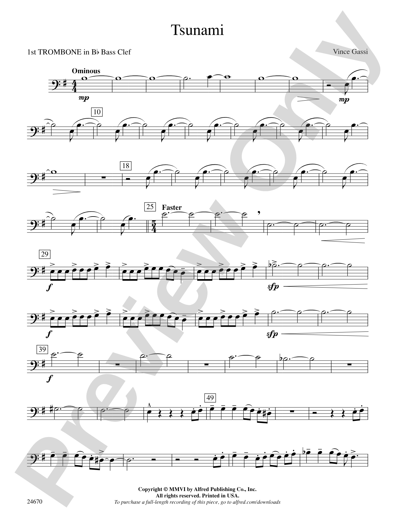 Tsunami: (wp) 1st B-flat Trombone B.C.