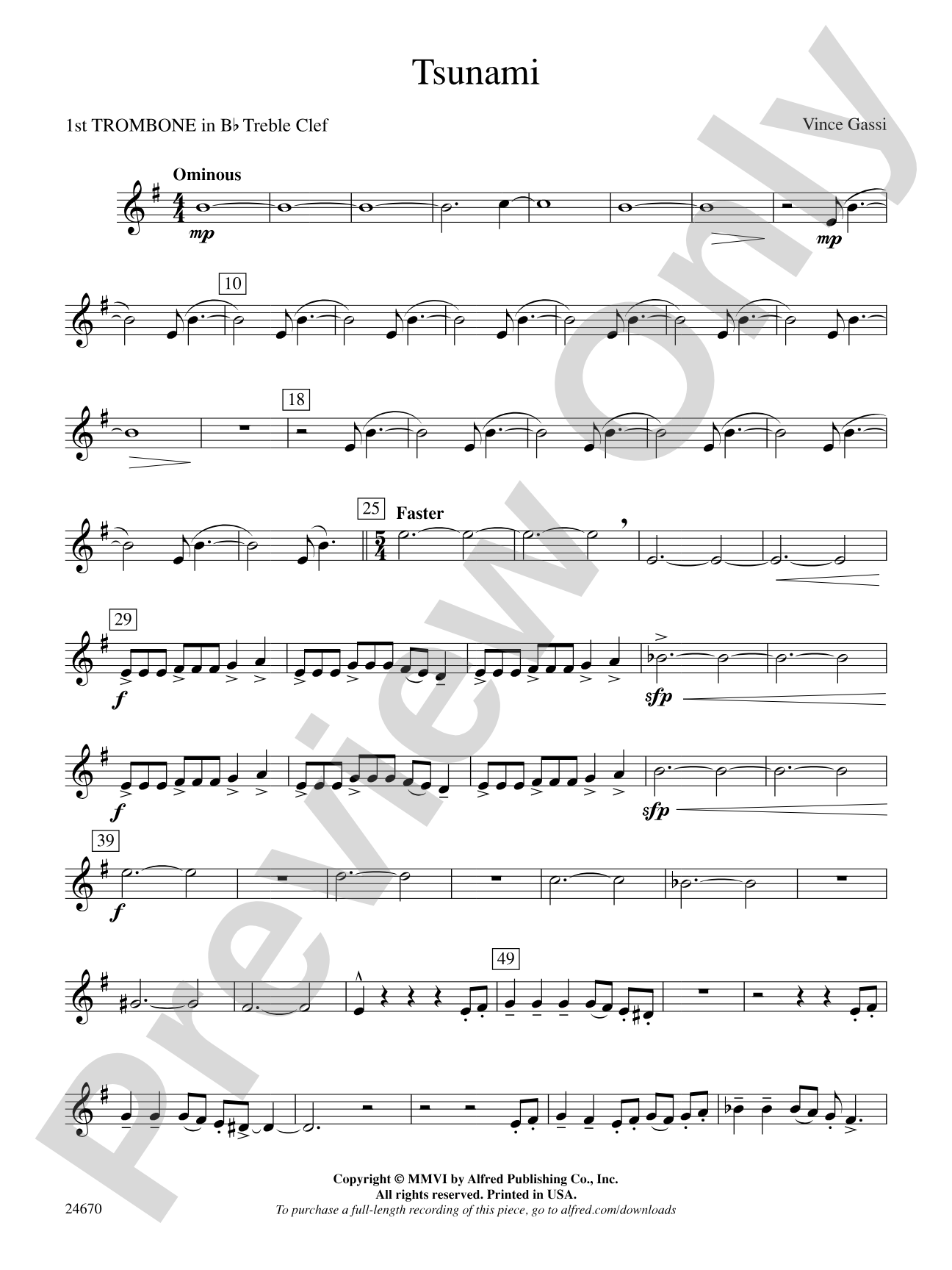 Tsunami: (wp) 1st B-flat Trombone T.C.