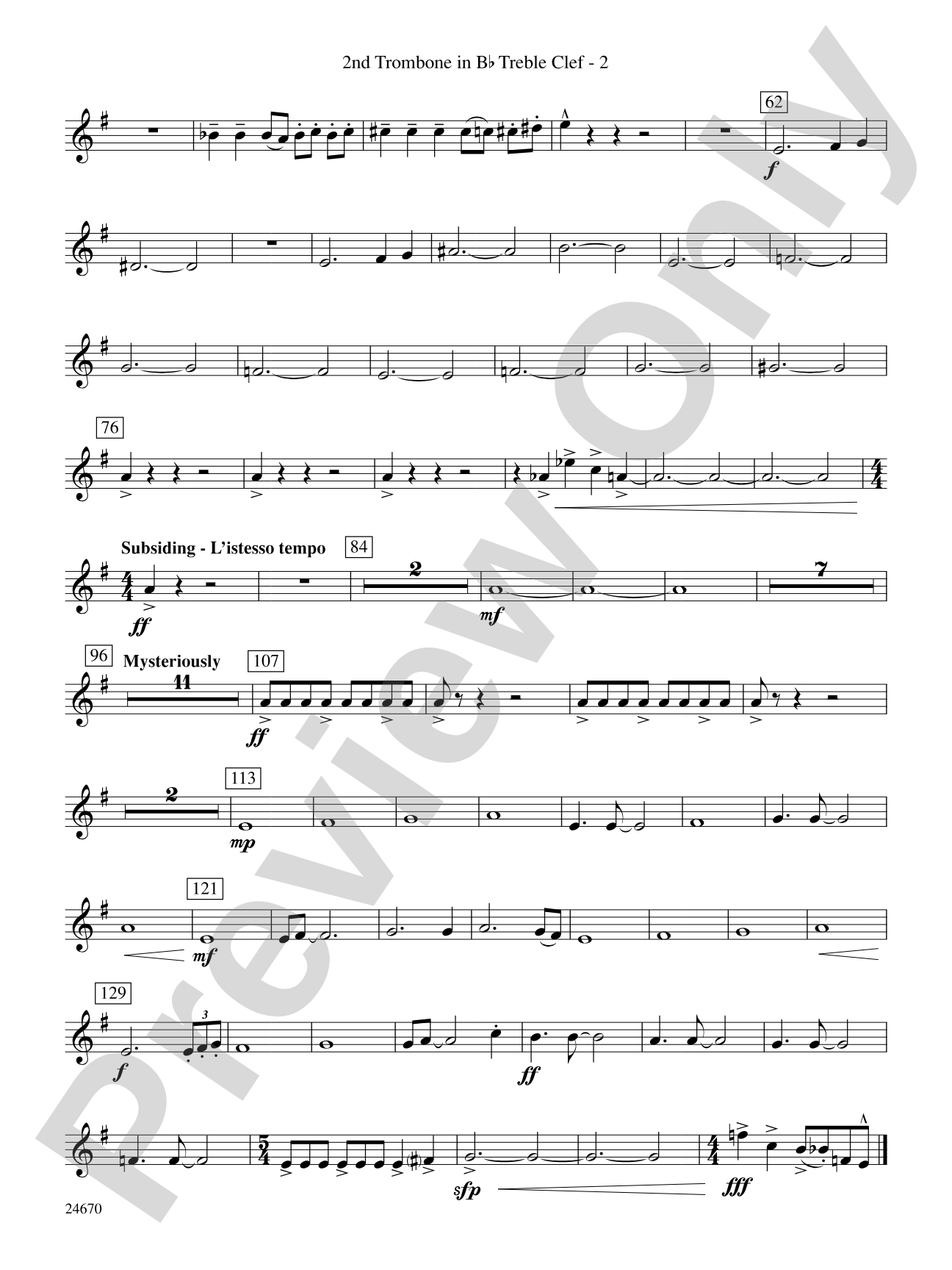Tsunami: (wp) 2nd B-flat Trombone T.C.