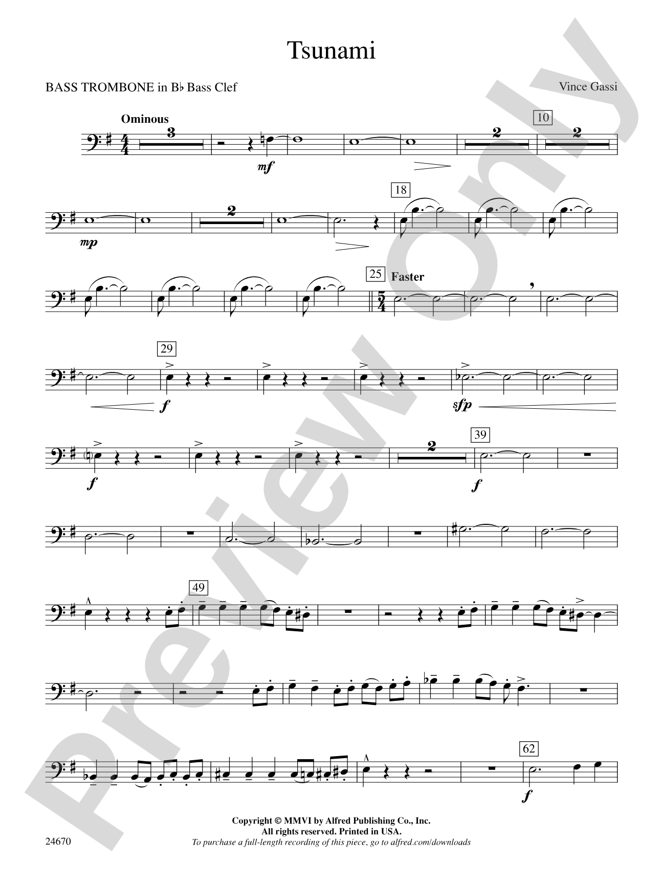 Tsunami: (wp) 3rd B-flat Trombone B.C.