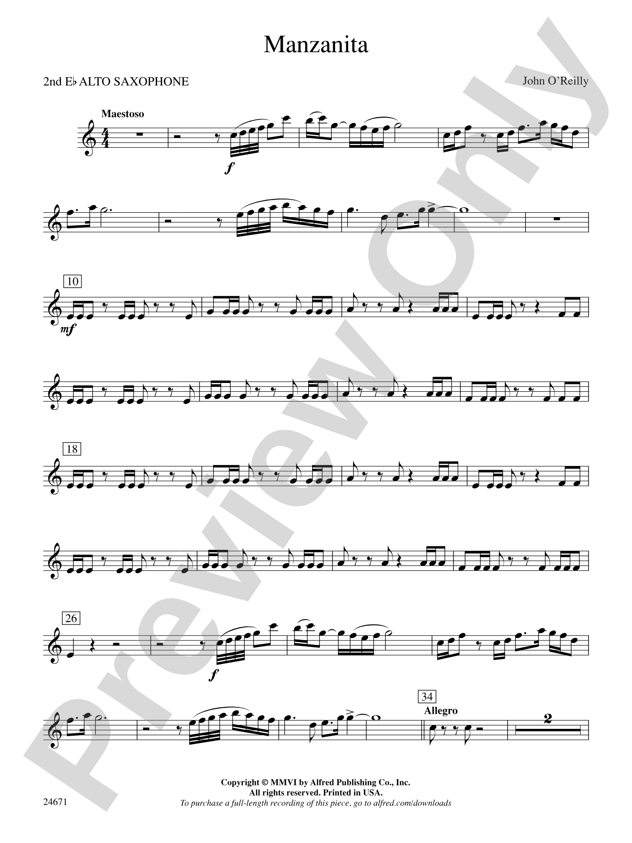 Manzanita: 2nd E-flat Alto Saxophone