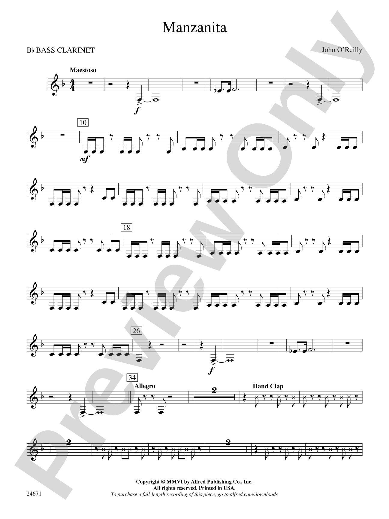 Manzanita: B-flat Bass Clarinet