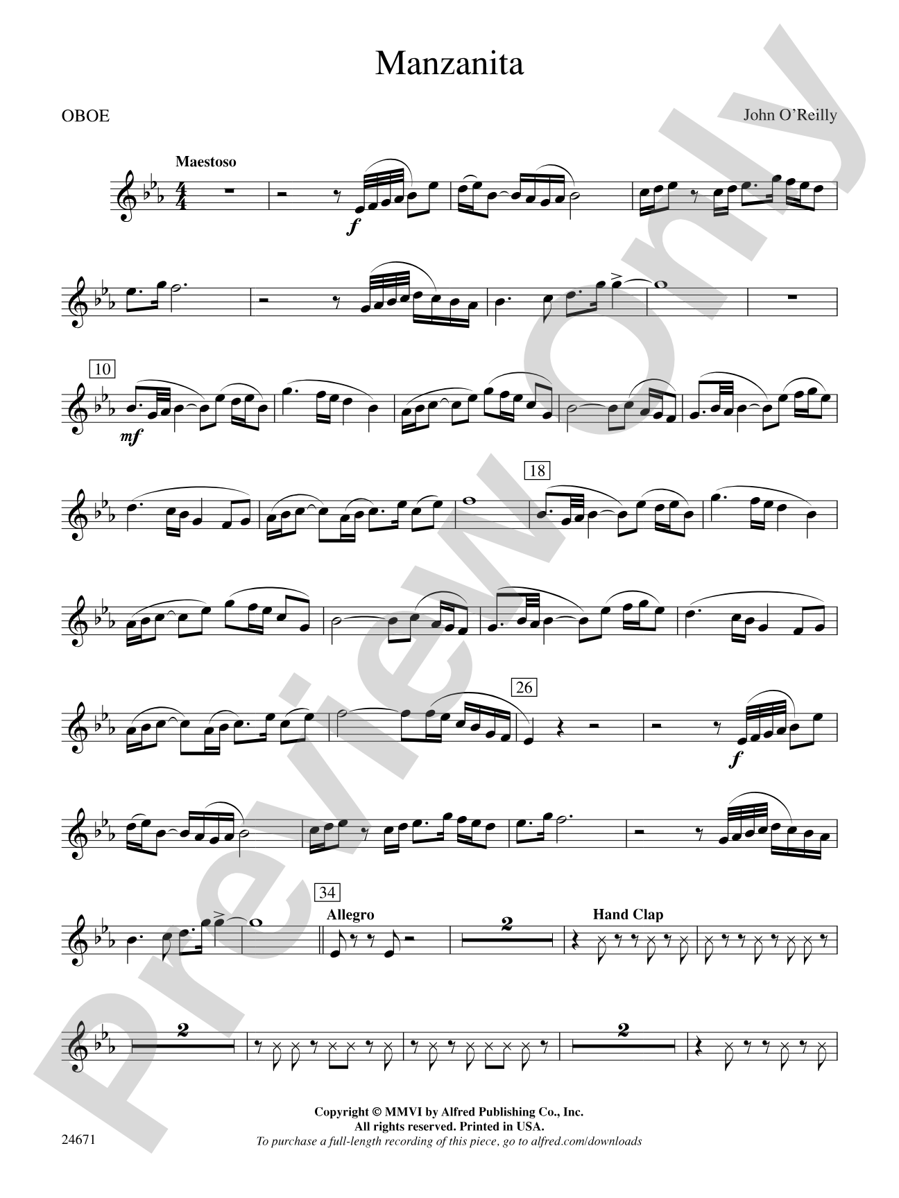 Manzanita: Oboe