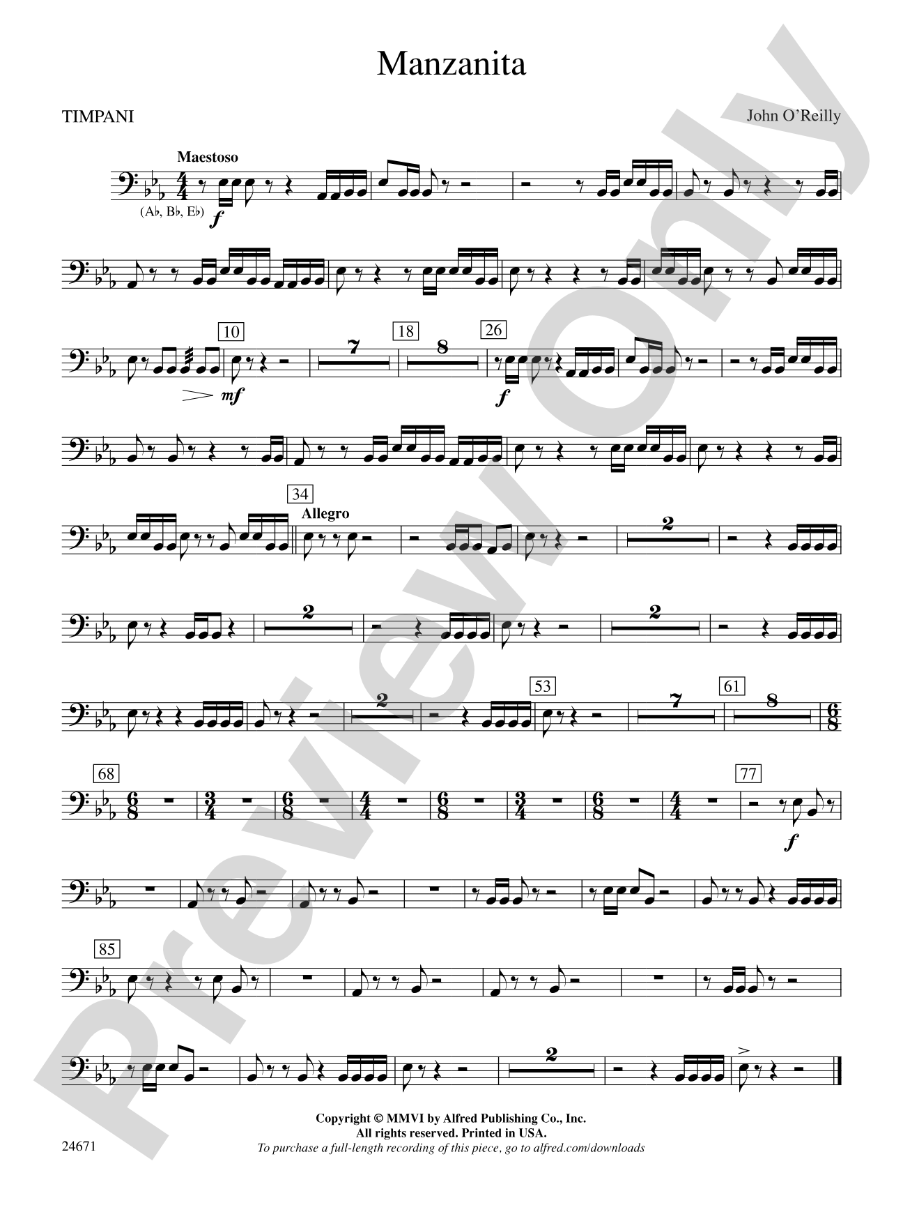Manzanita: Timpani