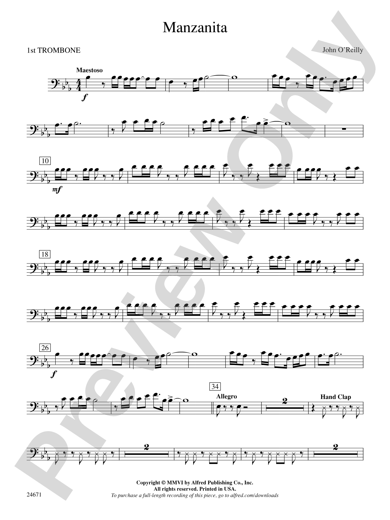 Manzanita: 1st Trombone
