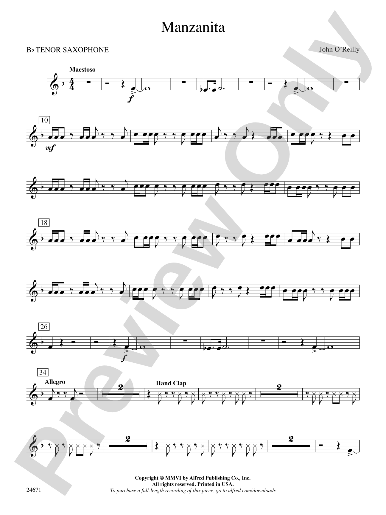 Manzanita: B-flat Tenor Saxophone