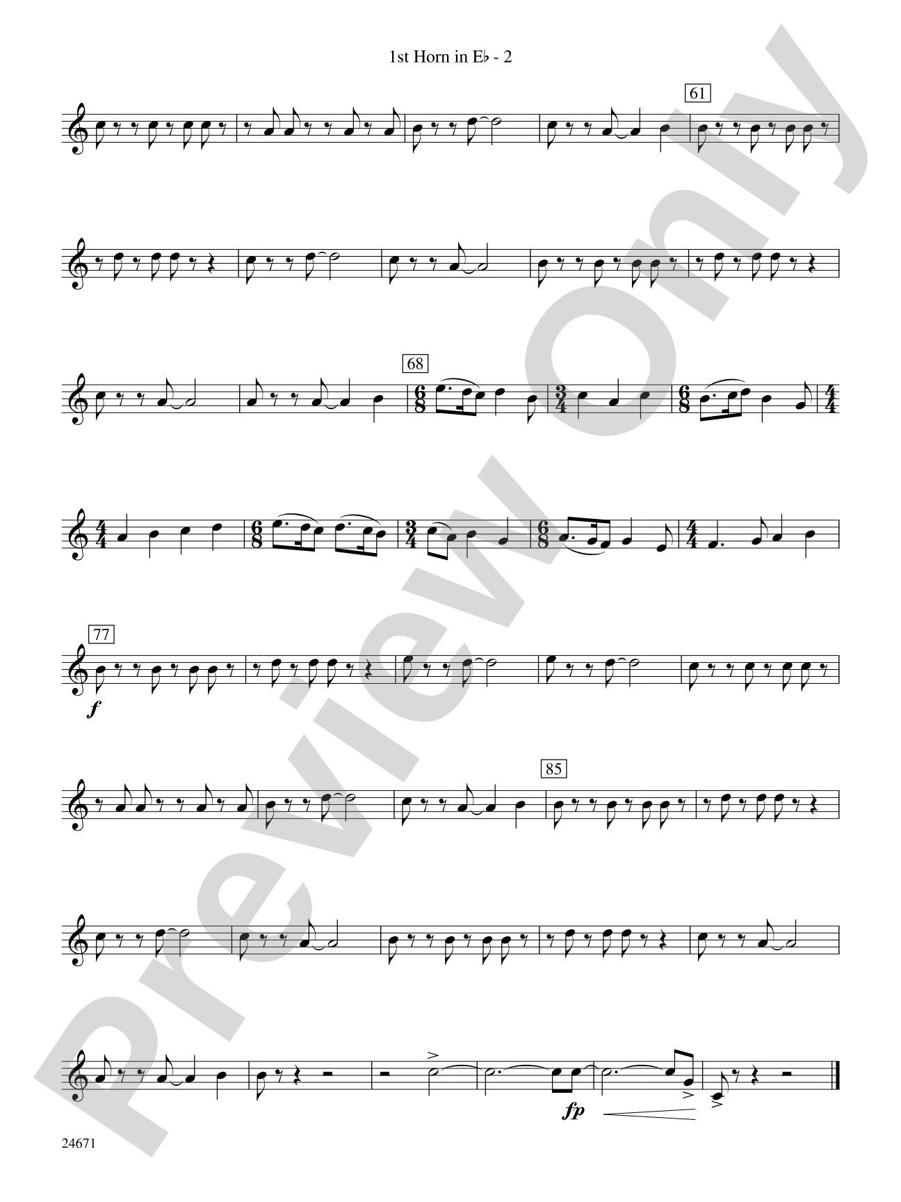 Manzanita: (wp) 1st Horn in E-flat