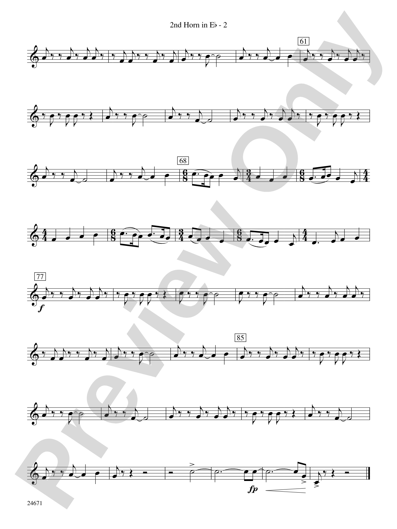 Manzanita: (wp) 2nd Horn in E-flat