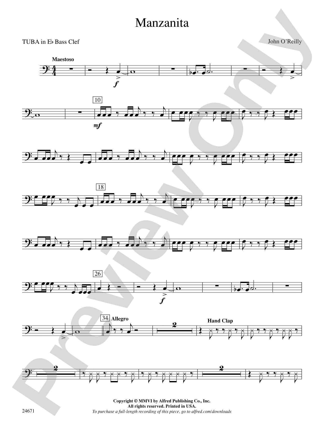 Manzanita: (wp) E-flat Tuba B.C.