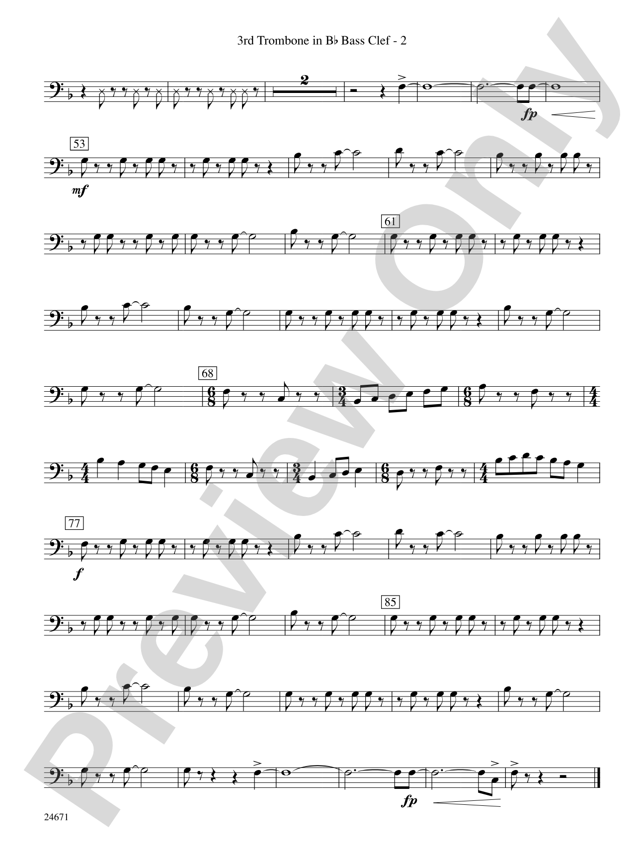 Manzanita: (wp) 3rd B-flat Trombone B.C.