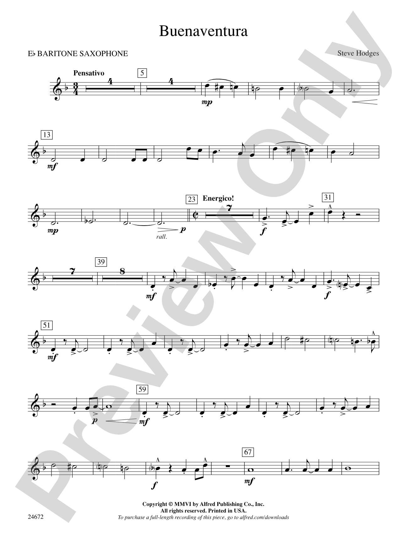 Buenaventura: E-flat Baritone Saxophone