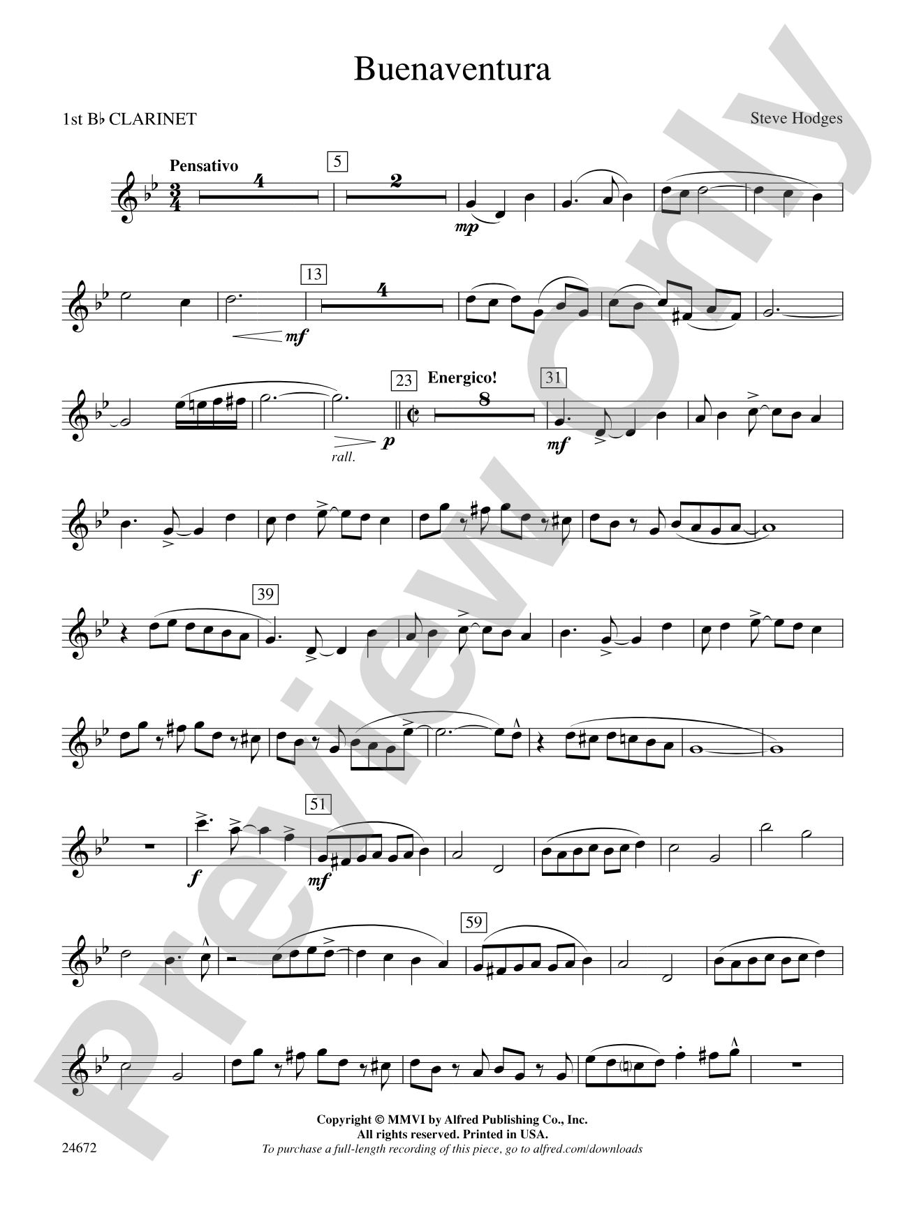 Buenaventura: 1st B-flat Clarinet