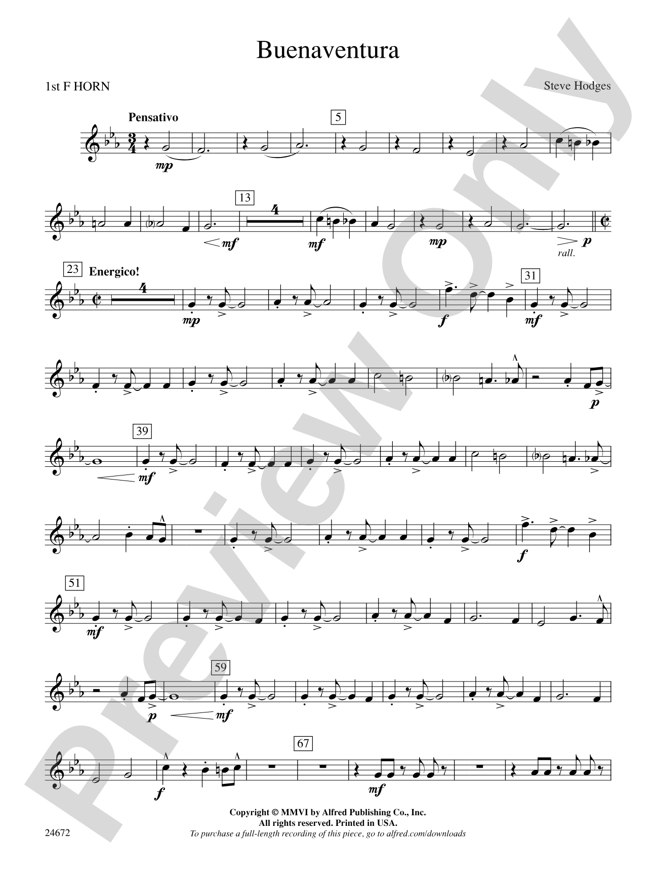 Buenaventura: 1st F Horn