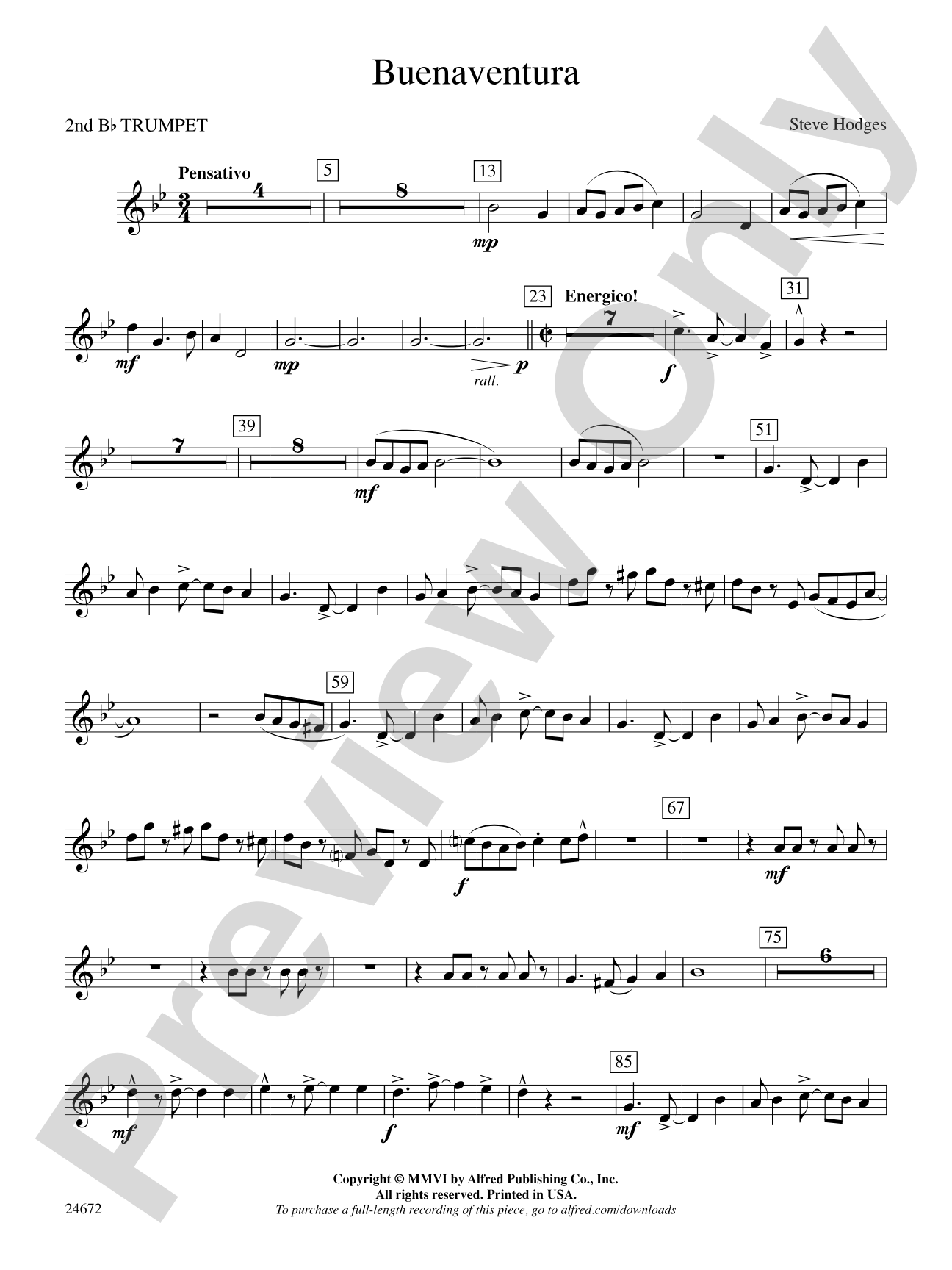 Buenaventura: 2nd B-flat Trumpet