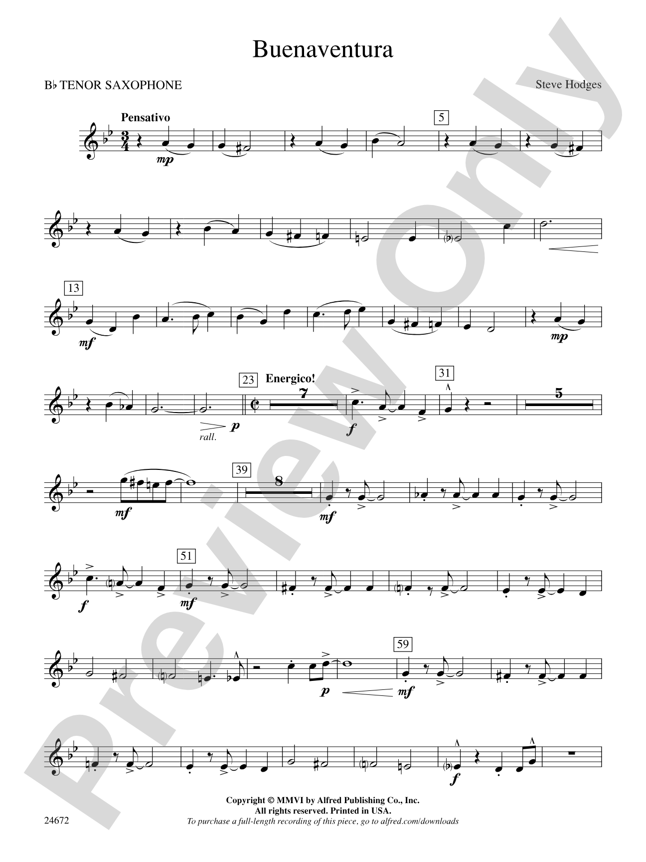 Buenaventura: B-flat Tenor Saxophone