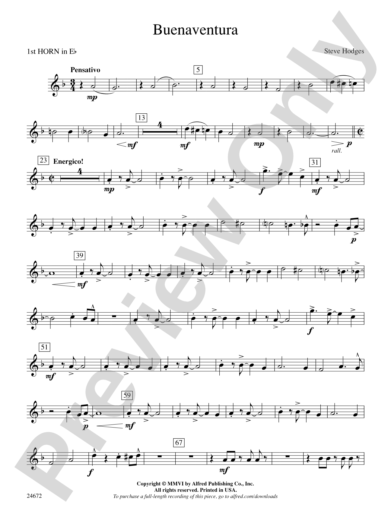 Buenaventura: (wp) 1st Horn in E-flat