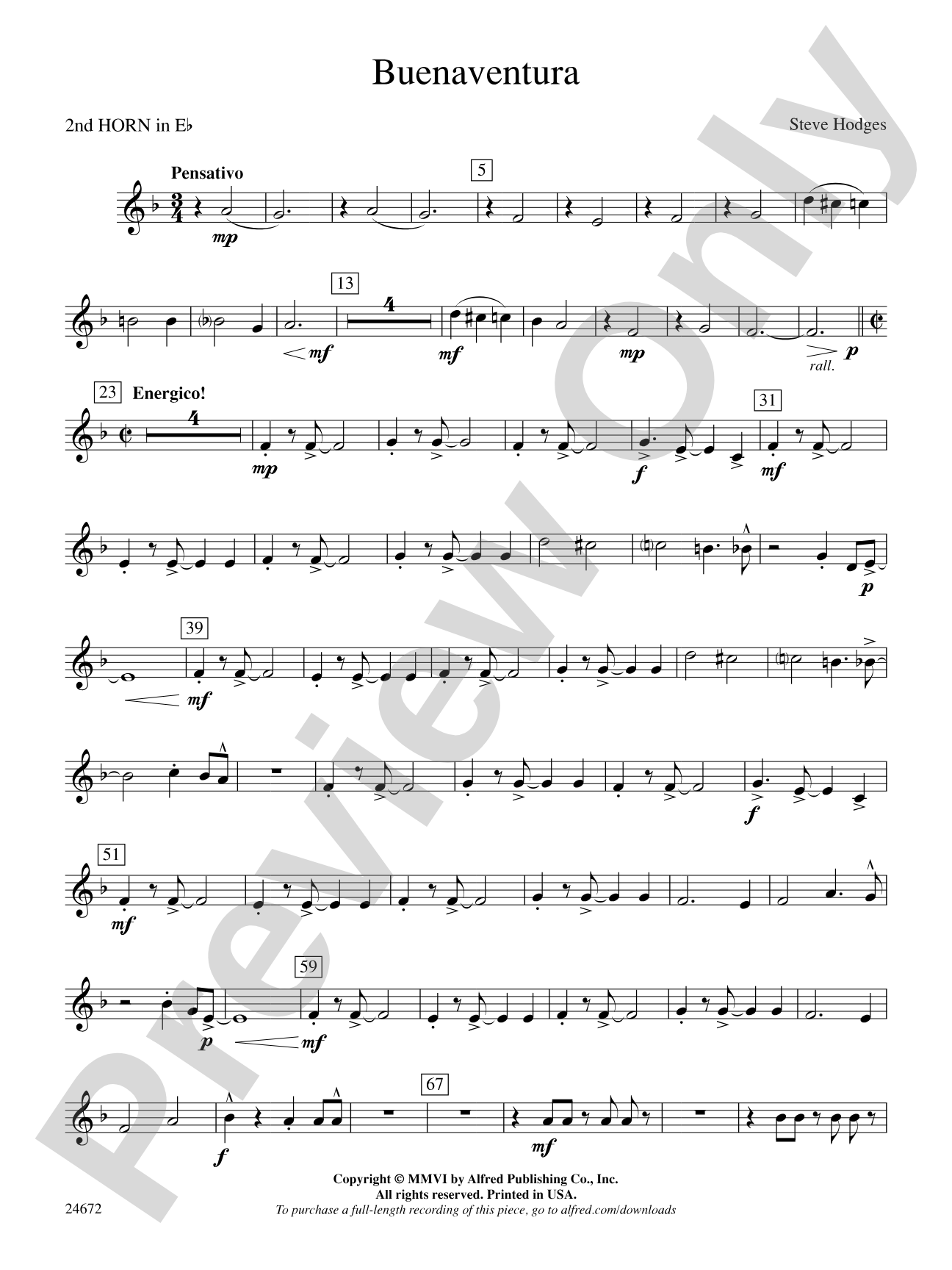 Buenaventura: (wp) 2nd Horn in E-flat
