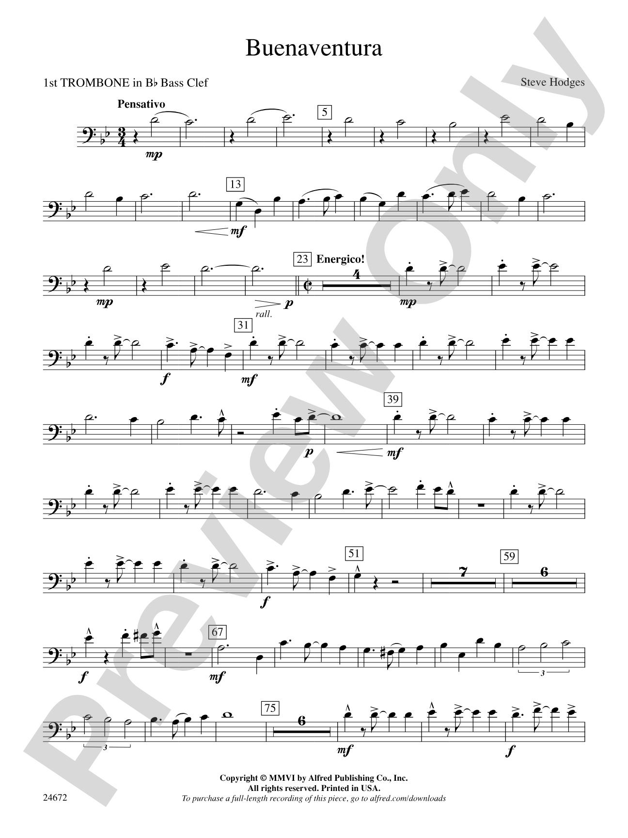 Buenaventura: (wp) 1st B-flat Trombone B.C.