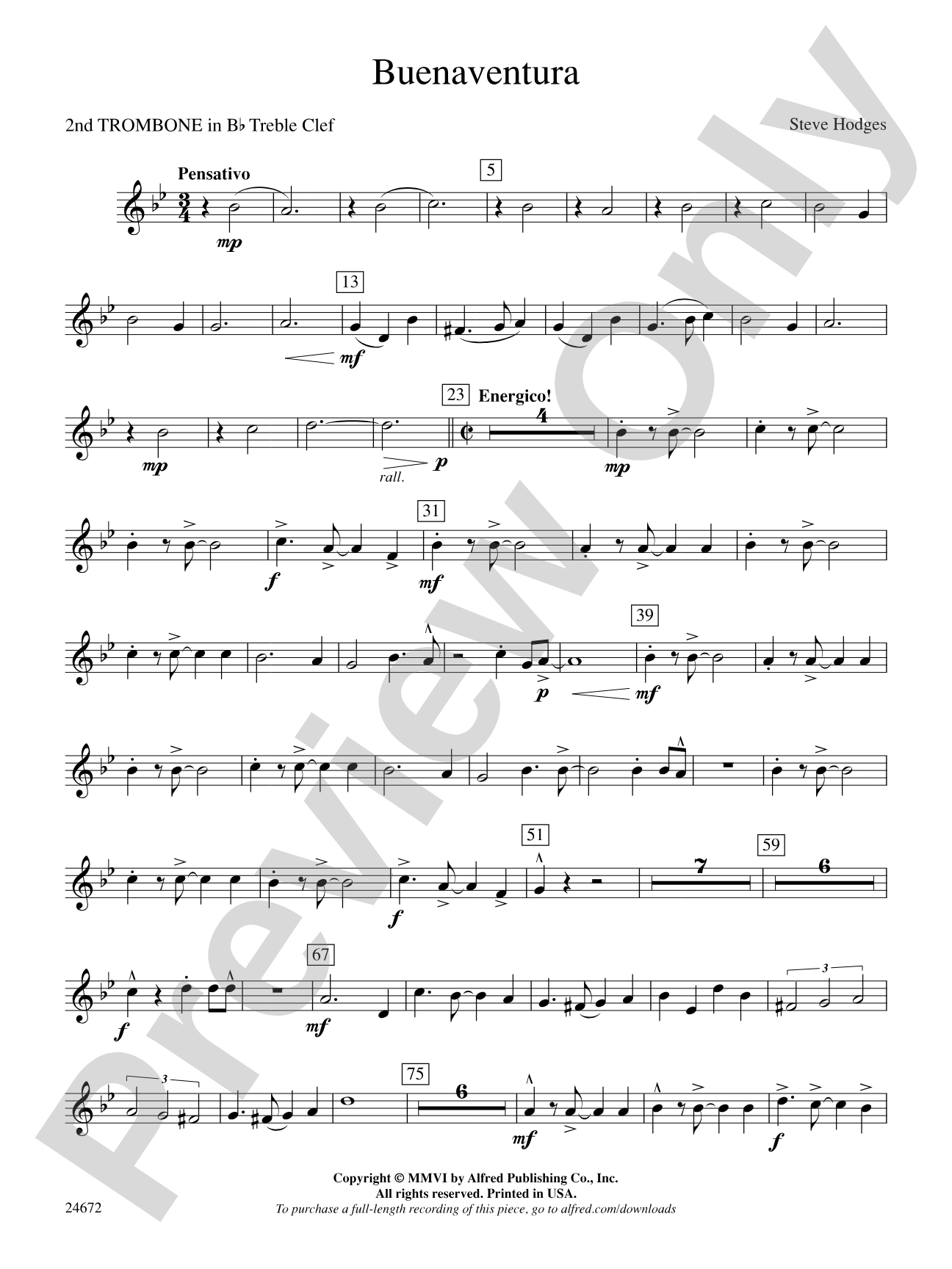Buenaventura: (wp) 2nd B-flat Trombone T.C.