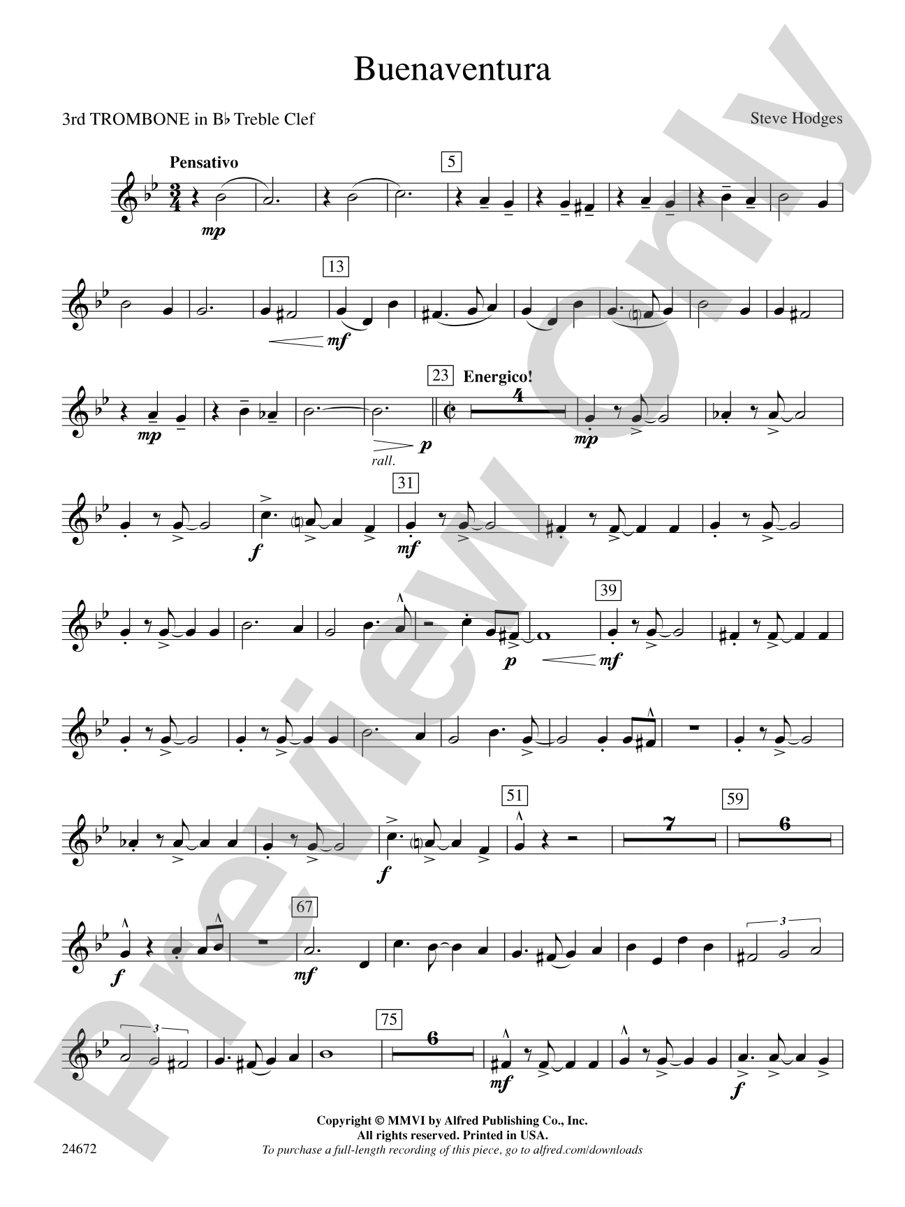 Buenaventura: (wp) 3rd B-flat Trombone T.C.